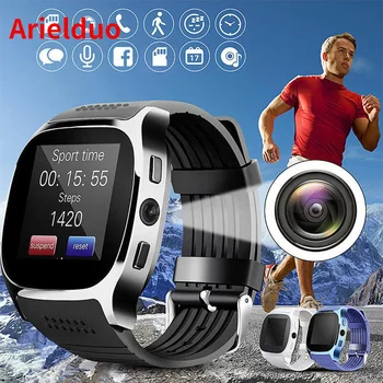 Pametno Gledati T8 Bluetooth S Kamero Podpira TF KARTICE Sim Pedometer Moški Ženske Klic Šport Smartwatch Za Android Telefon PK V18 DZ09