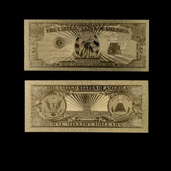 Papirnati Denar NAM Zlato, Bankovci, ZDA Zlata Folija 1 Million Dollar Bill Opomba Zlato Bankovcev Zbirka Dom Dekor