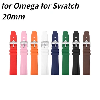 Pazi Band za Omega za Swatch Sodelovanju Luna za Swatch Ukrivljen Koncu 20 mm, iz Nerjavnega Jekla Ženske Moški Trak Dodatki