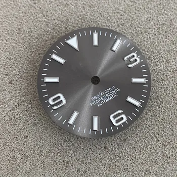 Pazi za izbiranje sunburst siva rdeča gumba Za Skx007 SKX009 abalone Potop watch NH35 Gibanje 28.5 mm watch mod