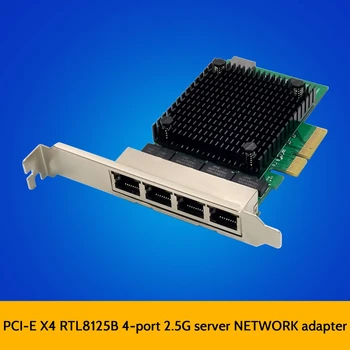 PCIE X4 2.5 G Gigabitno mrežno Kartico RTL8125B 4 Port Ethernet Omrežja, Kartice, Namizni Strežnik Omrežna Kartica