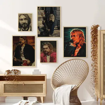 Pevec Kurt Cobain, Plakati, Rock and Roll Glasbe Rock Band Slikarstvo in Plakati za Družino Dnevna Soba Dekoracijo