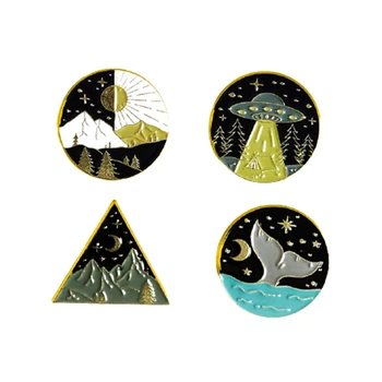 Planet serije pin, ustvarjalne gorski vrh, vesoljsko ladjo obliko zlitine broška, značko, vrečko dekoracijo značko, darilo za prijatelje