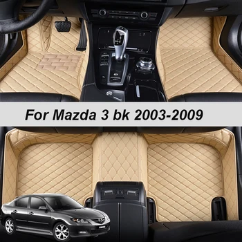 Po meri Izdelano Usnje Auto Avto predpražnike Za Mazda 3 BK 2003 2004 2005 2006 2007 2008 2009 Preproge Preproge, Blazine Stopala Dodatki