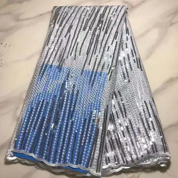 Preprost Sortsun Sequins Embroidred Tkanina, Lahka 5 Metrov francoski Očesa Tekstilnih Udobno Afriške Tkanine 2022 Šiva Obleko 1612B1