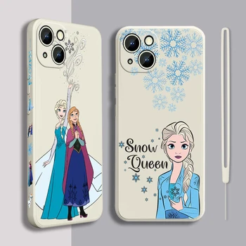 Princesa Elsa lepa Primeru Telefon Za Apple iPhone 14 13 12 Mini 11 Pro XS MAX XR X 8 7 6S SE Plus Tekoče Levo Vrv Lupini Funda