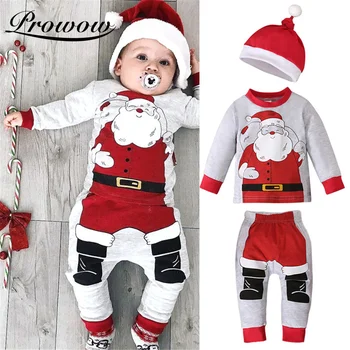 Prowow Baby Fantje Božiček Oblačila, ki Božično Otroške Kopalke Pozimi Toplo Otroci Malčka, Fantje, Oblačila Srčkan Otrok Obleke 3pc