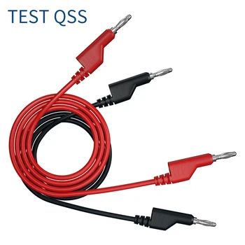 QSS 4 MM Banana Vtič Banana Vtič Multimeter Test Vodi Stackable Žice Kabel 1M Rdeča Črna Q. 70054