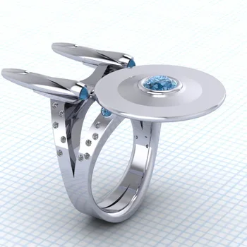 Razkošje in lepe Srebrne barve agresivno geometrični nakit ženske angažiranosti poročno darilo prstan