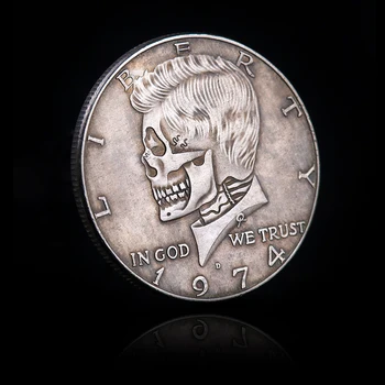 REPLIKA Obrti Potepuških Kovanec iz leta 1974 Kennedy Polovico Lobanje Zombie Okrasni Kovancev Domov Dekoracijo