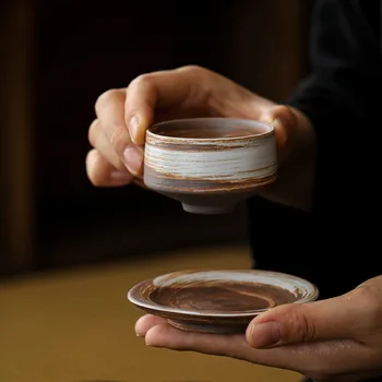 Retro Keramično Skodelico Čaja z Pokal in Krožnik Ustvarjalne Master Tea Cup Osebnih Eno Skodelico Darilo