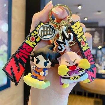 Risanka Dragon Ball Z anime Goku Torankusu Vegeta Piccolo Majin Buu PVC Keychain Obesek Vrečko ključe Obesek Darilo za Rojstni dan