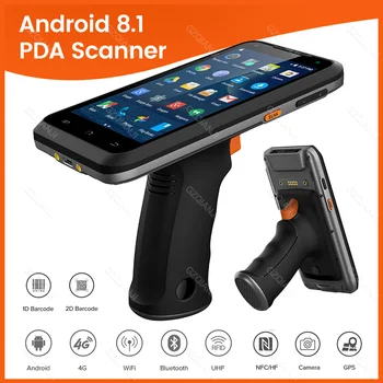 Ročaj PDA Android 8.1 branje črtne kode 1D Laser 2D Kode QR Reader Portable Data Collector Naprave z Grip Ročaj NFC LF RFID