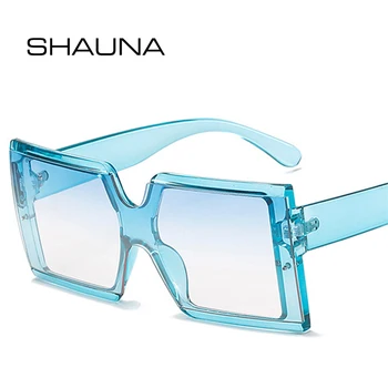 SHAUNA Ins Priljubljen način Prevelik Kvadratnih sončna Očala Ženske Retro Sladkarije Barvnih Odtenkih UV400 Moških Gradient sončna Očala