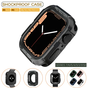 Shockproof Cover Za Apple Watch Primeru, 45mm 41mm 40 mm 44 Smart Watch Mehko TPU Zaščitna Odbijača Za iWatch Serije 7/SE/6/5/4