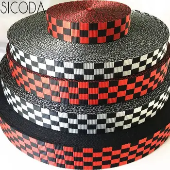 SICODA Težka najlon tkanine močno povezovalnim trakom trak vrečko checker slog 2.8/3/3.8/5 cm 5meters