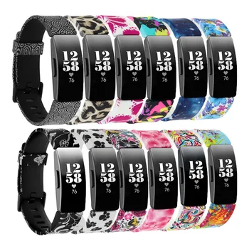 Silikonski Natisnjeni Vzorec Band Za Fitbit navdih 2 Smart Manšeta trak Mala Velika Watchband za Fitbit Navdih HR / Inspire