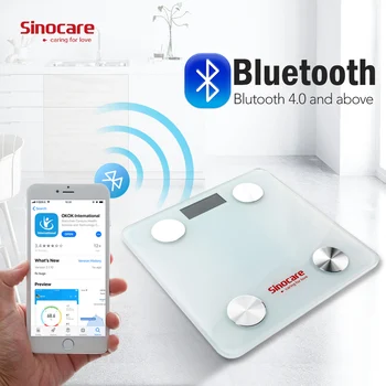 Sinocare Smart Telesne Maščobe Sestava Obsega Kopalnico Obsega Preizkus 12 Telo Datum Mase BMI Zdravje Težo Obsega LED Zaslon Bluetooth