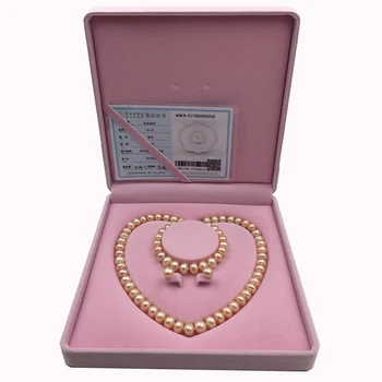 Sinya Naravni biseri sklop ogrlico, zapestnico, uhane, določeno z roza, vijolična, bela za dodatni pearl dia 10-11 mm za Matere, ženske