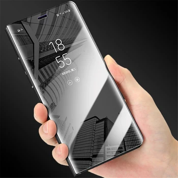 Smart Ogledalo Flip Primeru Za Samsung Galaxy S10 S20 S8 S9 Plus S6 S7Edge A7 A8 A6 2018 Note20 10 Plus 9 8 Usnje Telefon Kritje