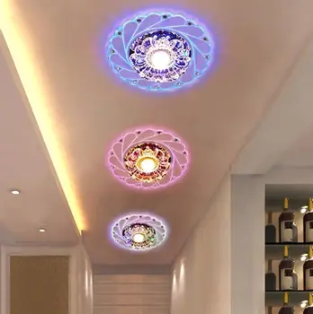 Sodobni LED Kristalno Stropne Luči Krožne Mini Stropne Svetilke Luminarias Rotunda Luči Za dnevno Sobo Oltarja Hodnik, Kuhinja