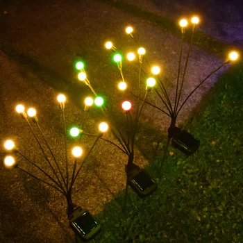 Sončne Svetlobe LED Ognjemet Firefly Ziblje Svetlobe 1/2/4/6PCS Prostem Dvorišče Pot Travnik, Vrt Okras Pokrajine Luči