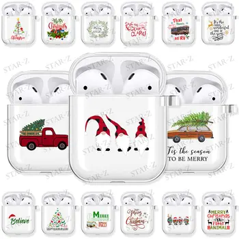 Srčkan Vesel Božič Santa Claus Drevo Mehko TPU Ohišje za Apple Airpods Pro 2 1 3 Brezžične Bluetooth Slušalke Kritje Airpod Primerih