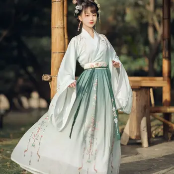 Stari Hanfu Han Element Kitajski Slog Ming Dinastija Izboljšanje Tradicionalna Oblačila Ženska Azijske Oblačenja Dekle Plašč Krilo