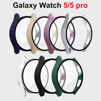 Steklo+Ohišje za Samsung Galaxy Watch 5 40 mm 44 mm pribor PC Odbijača Zajema Vse Okoli Zaščitnik Zaslon Galaxy watch 5 pro 45mm