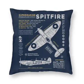 Supermarine Spitfire Blazine Pokrov Pilot Borec Letalo Letalo Letalo Vrgel Vzglavnik za Avto Kul Prevleke Dekoracijo