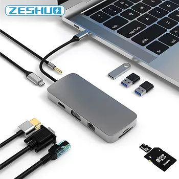 Tip C USB C HUB Multi Splitter Napajalnik Razširitvene Postaje za MacBook Pro Xiaomi HUAWEI Lenovo Prenosni RAČUNALNIK Splitter