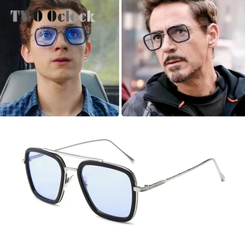 Tony Stark sončna Očala Moških Vintage Retro moška Očala Iron Man 3 Sunglases Rumeno Rdeče Sonce Stekla 2019 Odtenki Moških oculos W66218