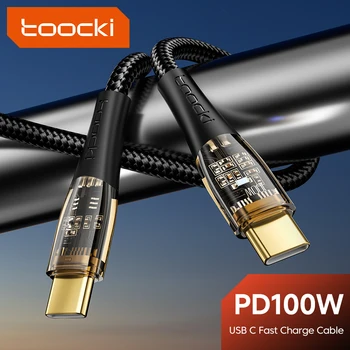 Toocki PD100W USB C Hitro Polnjenje Kabel Tip C Hitro Kabel za Polnjenje Za Samsung Huawei P30 P40 Xiaomi Tablet Pregleden Podatkovni Kabel
