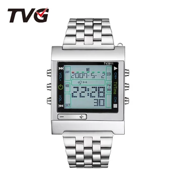 TVG blagovno Znamko Moške Športne Ure Vojaške Quartz LED Digitalni Watch Moški Nepremočljiva Alarm Smart Remote Zapestje Gledati Relogio Masculino