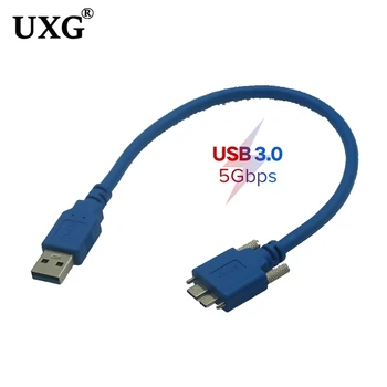 USB 3.0 A/M Na Mikro B/M, Z Dvojno Vijak Zaklepanja Kabel usb SuperSpeed Podprte, USB3 Vizijo Fotoaparatu, ki je Združljiv