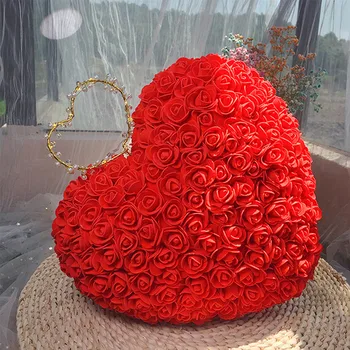 Valentinovo Umetno Rose Cvet Rdeče Vrtnice Ljubeče Srce Rose Cvet Dekoracijo svate Darila za Ženske valentinov Darilo