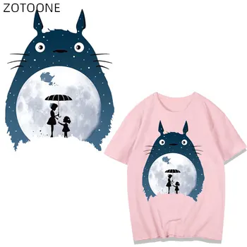 Velika Velikost Totoro Obliži Železa na Živali Nalepke za Otroke Obliži za Oblačila T-shirt je prenos Toplote DIY Opremo Appliques A