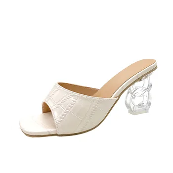 Velikost 43 poletje ženske sandale tkane stiletto sandali kristalno pete barva sandali lok Letnik sandali Plišastih roza sandali
