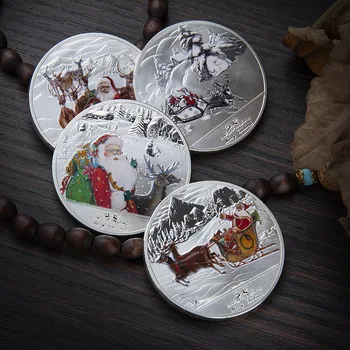 Vesel Božič Priložnostnih kovancev Božiček Srebrno Značko Navidad Elk Natalne Noel Kovinske Obrti Srečno Novo Leto, Božič 2022 darilo