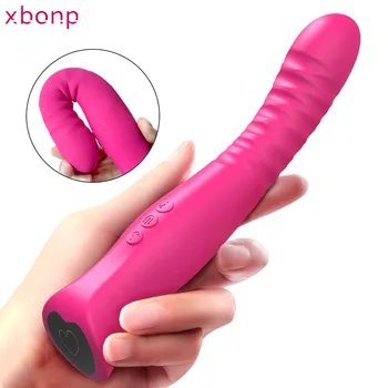 Vibrator Za Ženske Klitoris Stimulator Mehki Silikonski Realističen Dildo 10 Načini Vibratorji Ženski Masturbator Sex Igrače Za Odrasle