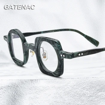 Vintage Krog Acetat Očala Okvir Moških Retro Oblikovalec Optični Kratkovidnost Recept Očala Okvir Ženske Luksuzne Blagovne Znamke Očala