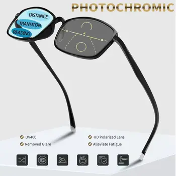 Visoka Kakovost Daleč v Bližini Photochromic Obravnavi Očala Moških Progresivna Multifokalna Anti-Blue Ray Presbyopic Očala TR90 Okvir 1.0-4