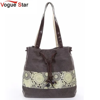 Vogue Star 2022 platno vrečko ramo torbe, visoko kakovost torbici ženske torbici vedro cvet tiskanja ženske oblikovalec vrečke LA242