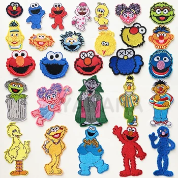 Vse vrste Lep Muppet Dojenčki Risanka lutka Nasmejan obraz portret Železa na Vezenih oblačil nalepke DIY oblačila
