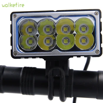 Walkefire 8 X XM-L2 (u2) LED Kolo Svetlobe 9600LM 8xT6 LED Lučka za Kolo Svetlobe Žarnice Frontlight 18650mAh Baterije