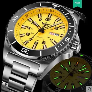 Yelang Moških Tritija T100 Watch Samodejno Japonska Miyota Gibanje Datum Dan Safir Obrnete gumb za Izbiranje WR300M Potapljanje Mehanska ura
