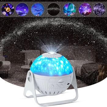Z20 LED Star Projektor Noč Svetlobe 6 v 1 Planetarij Projectionr Galaxy Zvezdnato Nebo Projektor Lučka USB Obračanje Nočne Luči
