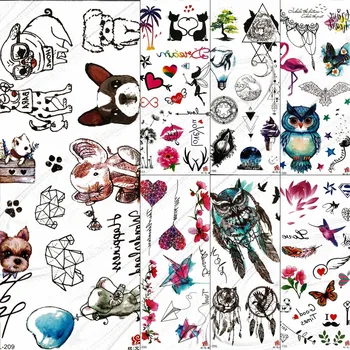 Za Majhne Smešne Pes Živali Design Risanka Začasne Tetovaže Za Otroke Otrok Body Art Roko Ponaredek Nepremočljiva Tattoo Lepljenje Papirja