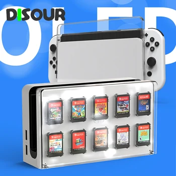 za Nintendo Stikalo OLED Polnilnik Dock Kritje Primera Z Igro Kartico za Shranjevanje Dustproof PC Trdo Lupino za Nintendo Stikalo Igro Primeru