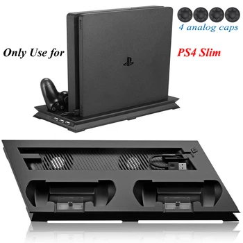 Za PS4 Slim Igralno Konzolo Stojalo S 3 HUB Vrat Hladilni Ventilator Navpično Polnjenje Dock Dvojno polnilno Postajo